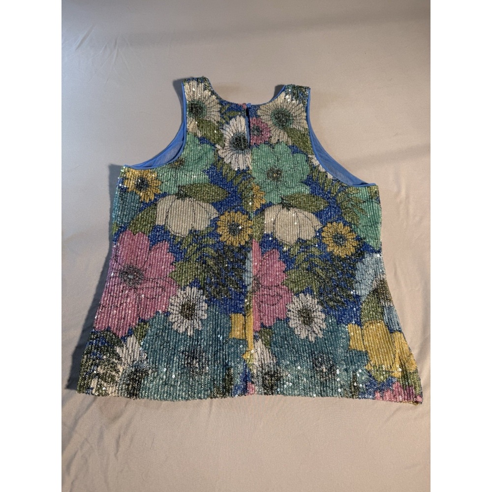 On 34th Women's Flowered Sequined Dress Tank Top Wedding,Date Night Size M - Picture 9 of 10
